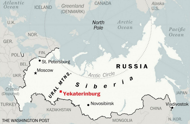 Yekaterinburg between Ural Mountains and Siberia