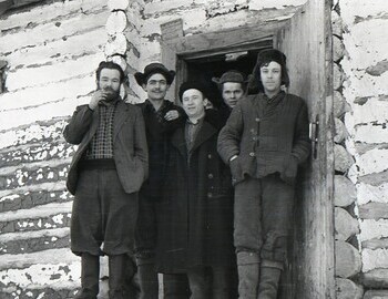 District 41. Jan 27. Farewell to the loggers. Nikolay Ognev (left). Evgeniy Venediktov in the center.