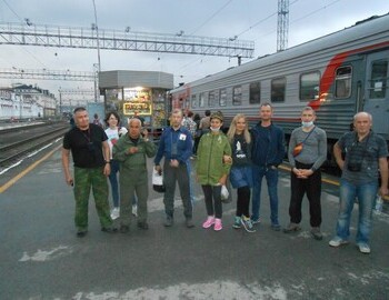 Before boarding the train in Yekaterinburg