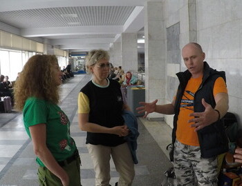 Teodora Hadjiyska, Irina Voronin and Alexey Korolev who came to see us off