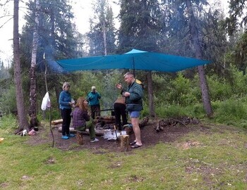 Morning of July 19, 2023. Coffee in the Caska camp site