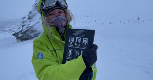 Teodora Hadjiyska with Gates Nation memotial plaque