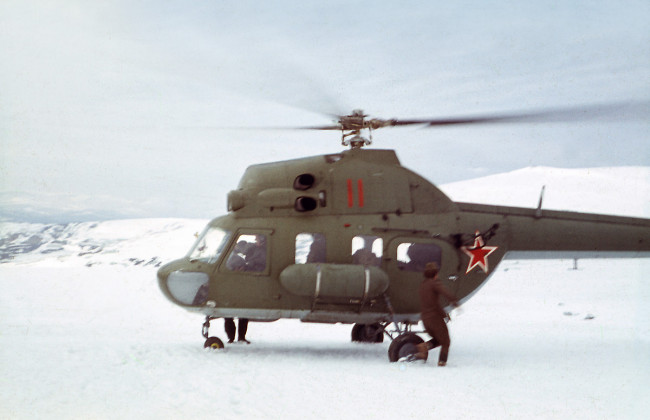 A military helicopter on Chivruay piloted by Captain Eugene Panko