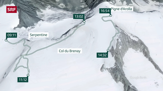 Mario group arriving at Pigne d'Arolla