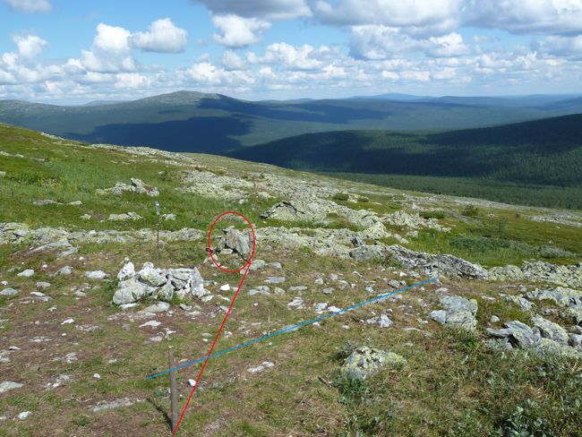 Fig. 19. Intersection of the eastern (blue) and northern (red) lines within the TL 18.10