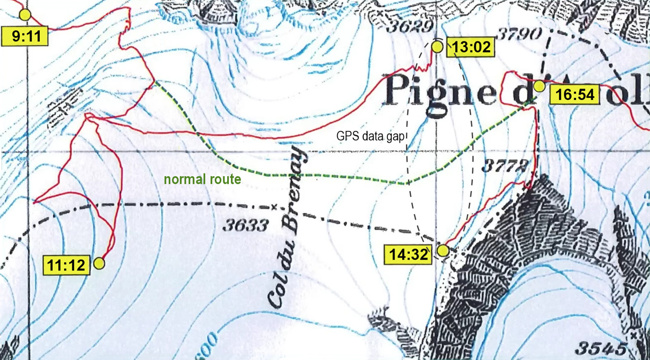 Tommaso GPS data showing Mario's group is lost Tommaso GPS data showing Mario's group is lost