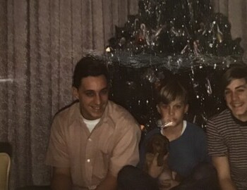The Huett family around Christmas