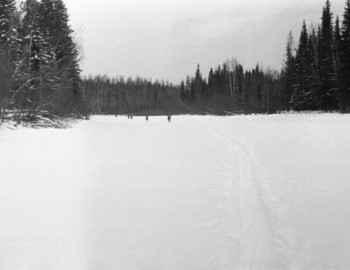 28 Jan 1959 - Lozva river, the first day of the ski trip, the hikers were tired and stretched out along the route, it was decided to make the first stop. 