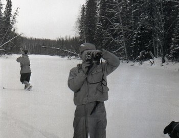 28 Jan 1959 - Lozva river, Krivo and Tibo exchanged cameras to shoot each other.