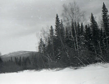 29 Jan 1959 - Lozva river, in the distance mountain Hoy-Ekva 733m