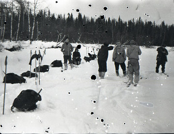 Doroshenko, Kolevatov, Zina, Lyuda, Krivonischenko, Nikolay (only his foot is visible, you can see him in previous photo) and Dyatlov