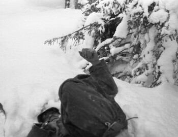 Nikolay Thibeaux-Brignolle fell into a creek under the snow. ...It's impossible to walk along the river - it did not freeze, and under the snow, water and ice ...