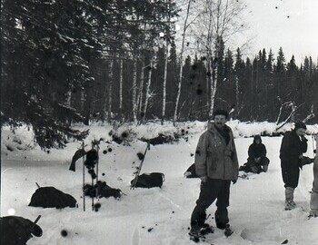 Halt on Lozva after 2nd Northern. Jan 28. Zolotaryov, Kolevatov, and Kolmogorova.