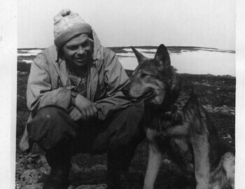 Askinadzi with a search dog, possibly Alta that found Zina