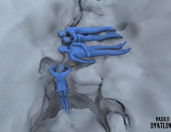 3D model by Vasilii Zyadik of the bodies found in May in the ravine