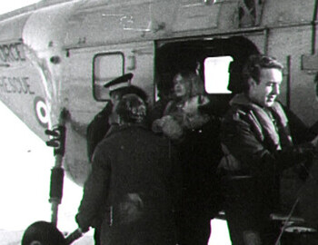 Cathy Davidson was spotted by a helicopter crew crawling for help