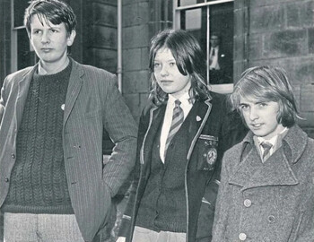 The pupils who were with the Ben Beattie party, Alan Davidson, Kathryn Campbell and Alex Farrell