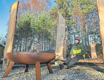 Lagganlia principal Nick March at the memorial bench to mark 50 years since the Cairngorm disaster