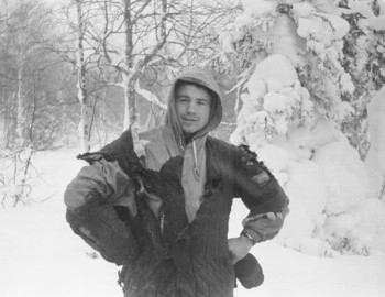 Feb 1 - Auspiya. Slobodin in a burned quilted jacket. A watch is visible on his left hand. 