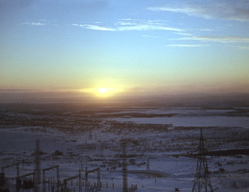Low sun of the polar region. Take-off from the “Kirovsk-Apatity” airfield. © Borzenkov archive