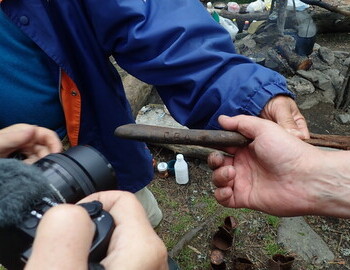 The axe found in the area where the winter searchers camp must have been in 1959 has initials СВА