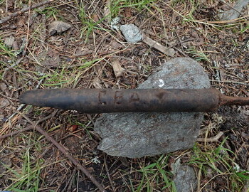 The axe found in the area where the winter searchers camp must have been in 1959 has initials СВА