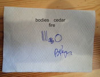 Bodies-fire-cedar drawing by Vladislav Karelin in Ekaterinburg, July 30, 2023