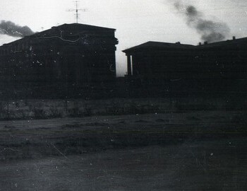 Photo taken before the trek. Sverdlovsk. View of the southwest wing of UPI. Smoke from the chimneys of the Experimental Production Plant is visible in the sky.