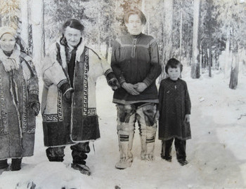 Varvara Kuzmovna Bahtiyarova and her husband Alexander Prokopyevich, brother of Varvara Kuzmovna, Yakov Kuzmich Sambindalov, and her eldest daughter