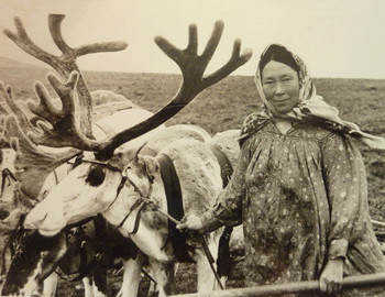 Albina Aleksandrovna Anyamova herding deer for 10 years with her husband Vladimir and children in the Urals.