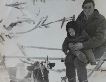 Aleksey Anyamov with his son