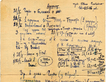 Search notes (Maslennikov records for the report in Ivdel)