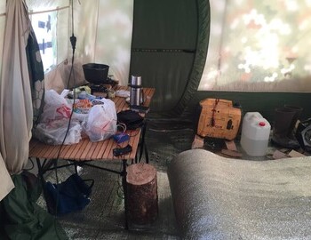 Feb 5-11, 2019 - The interior of the tent