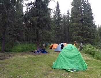We set up the tents and went on with the chores.