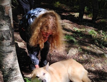 Aleksey Vasyov's dog Ural and Teddy