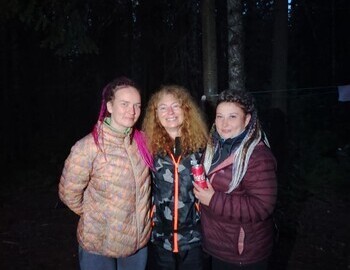 Lena, Teddy and Ira at Auspiya campsite