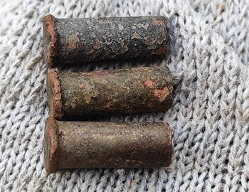 The first two from the top were found at the cedar, the one at the bottom was found at the site of the tent.