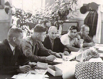Parshakov V.I. (Паршаков В.И.) second from the right - end of 50s
