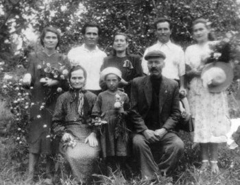 Zolotaryov second right back row, his parents on the front row