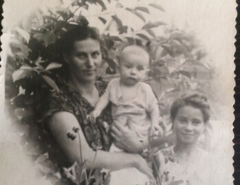 Tamara, baby Sasha and Zolotaryov's stepdaughter Lyudmila Komova