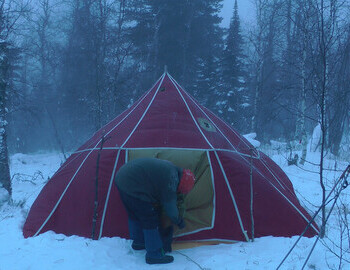 Shura and Kirill camping at the Cedar in 2016 exactly on the spot where I think was Dyatlov group's tent.