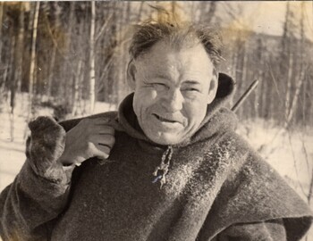 Stepan Kurikov with a gun in 1959