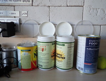 The containers from hikers food I am using to transport the tin cans.
